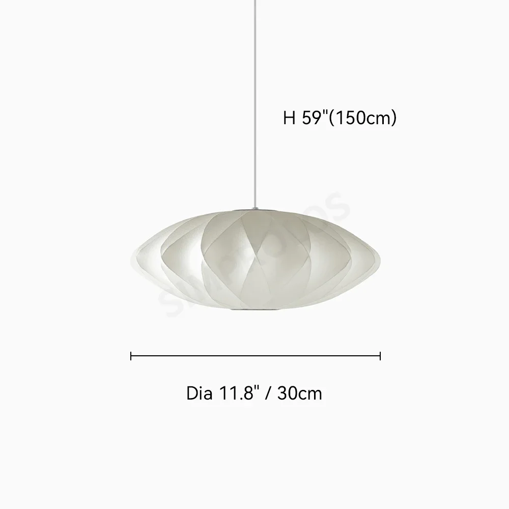 HomeLover Nelson Bubble Silk Fabric LED Pendant Lamp White 8