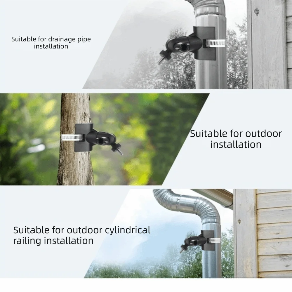 Plastic Camera Pole Mount Bracket Metal Clamp Adjustable Security Camera Holder Rust Resistant Universal for Arlo/Wyze/Eufy cam view 2
