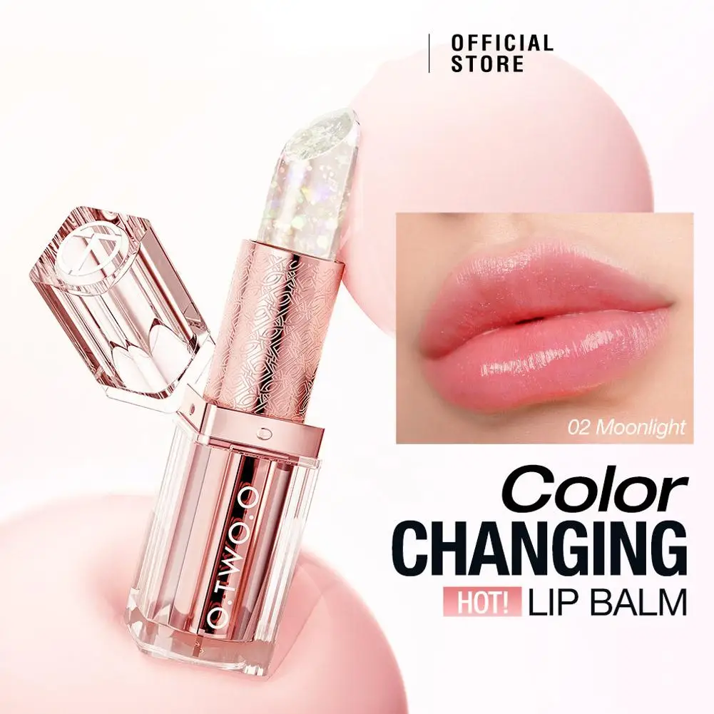 Batom 3 em 1, bálsamo labial que muda de cor, folha de ouro, termocrômico, hidratante, brilho labial, transparente, cosmético, plumper o5t0