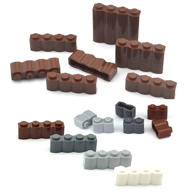 MOC Parts Bricks for wall Compatible with 30136 DIY Accessories 1*2 1*4 Waved brick Building Blocks