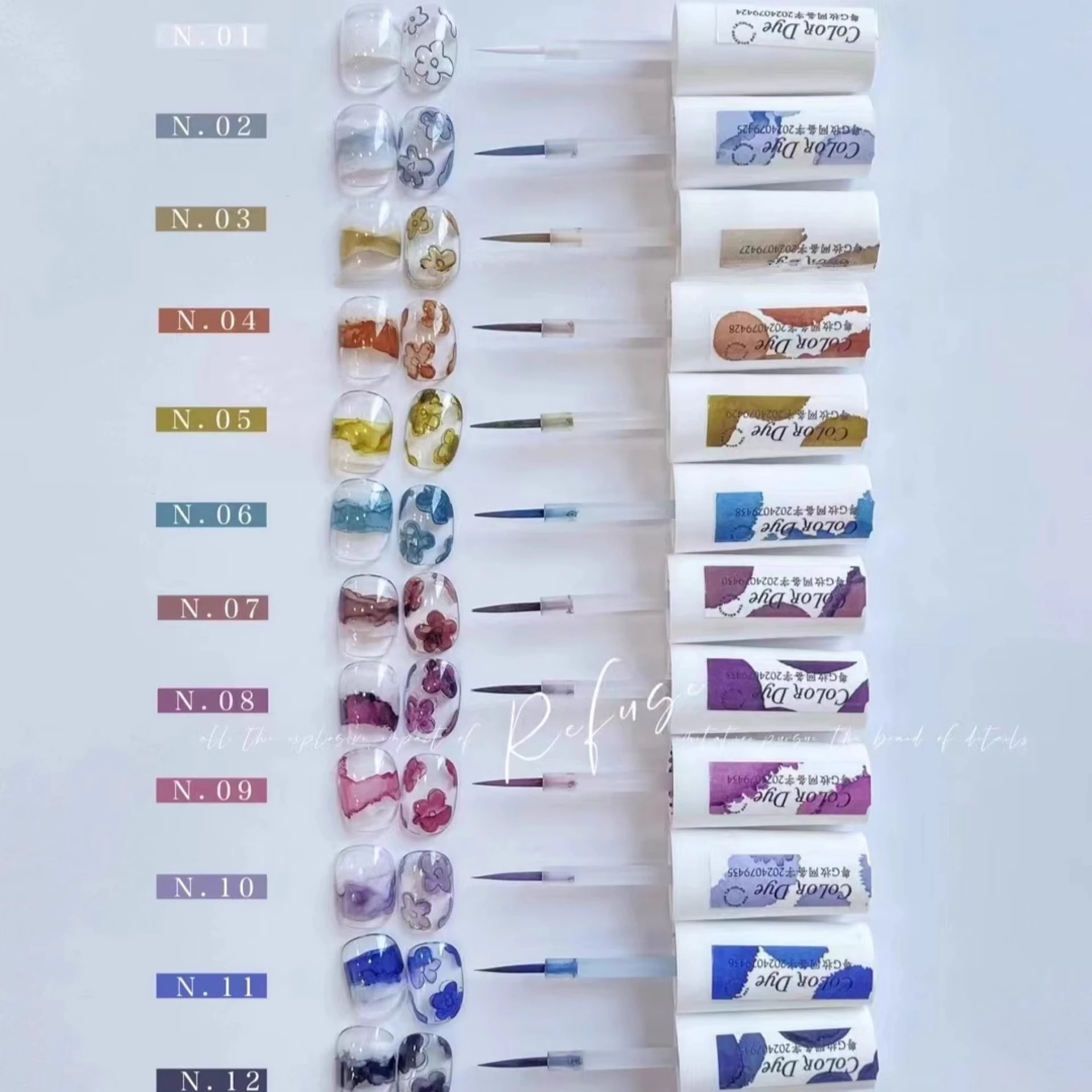 15 مللي Morandi المائية الحبر تزهر هلام طلاء الأظافر تأثير الدخان هلام ورنيش زهر جيل للأظافر الورنيش للتقليم 12 ألوان