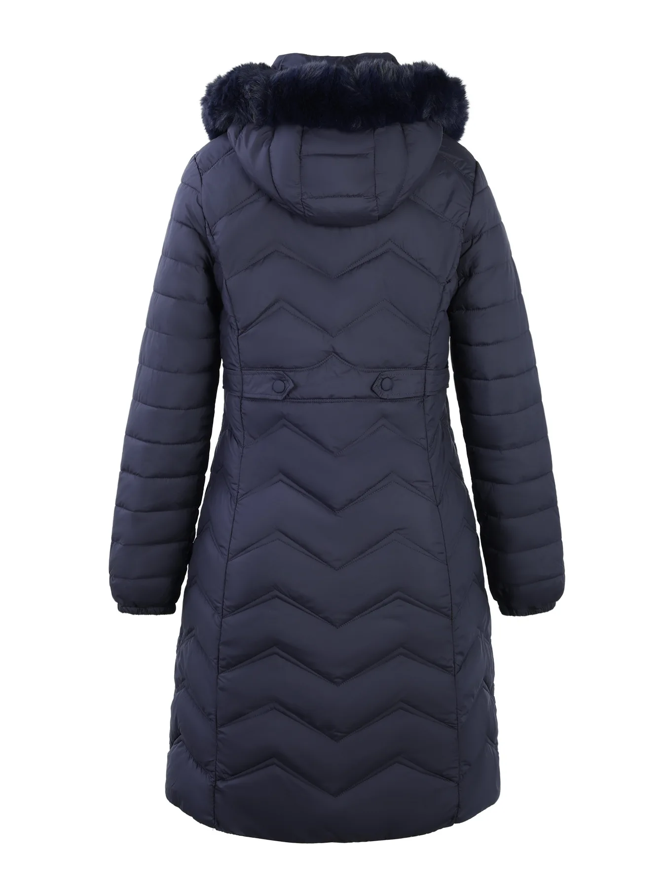 Women's Winter Fashion Cotton-Padded Jacket Long Knee-Length Slimming Detachable Fur Collar Detachable Cap Cotton Coat
