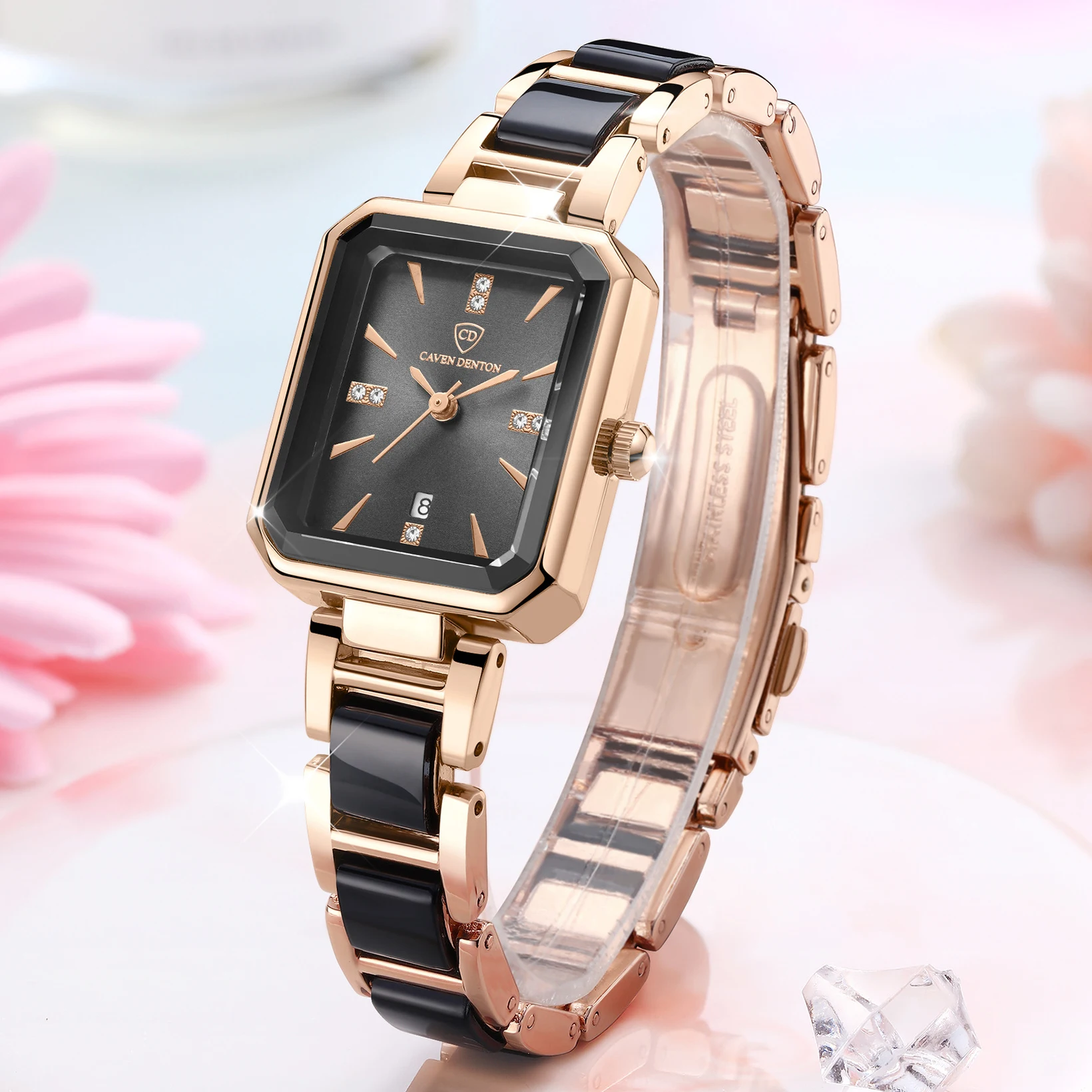 

2024 Simulated-ceramics Elegant Watch for Women Luxury Brand Waterproof Square Ladies Wristwatches Relogio Feminino