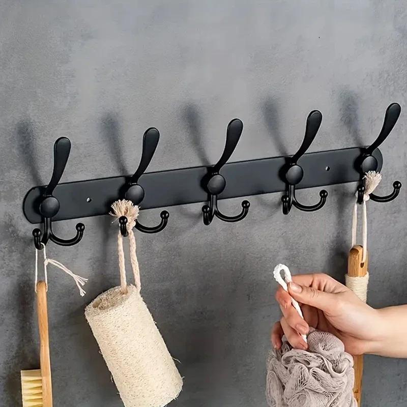 

Metal Wall Mounted Coat Rack Entrance Hall Clothes Storage Hanging Hook Dressing Room Clothing Cap Bag Organizer Hanger