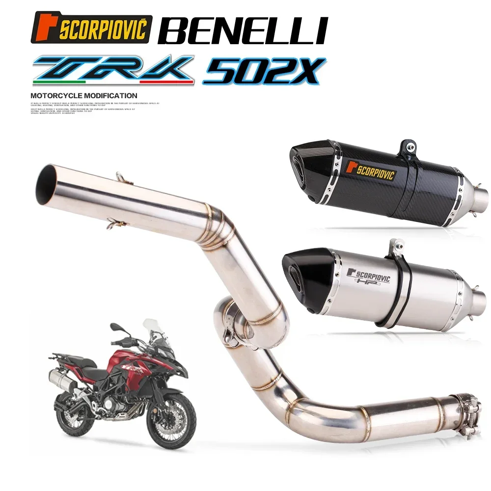 

Motorcycle Exhaust Slip On Middle Muffler Tube Connection For Benelli 502x Trk502 Trk 502 2016 2017 2018 Pit BikeJiu