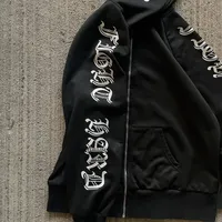 European and American New Design Full Zipper Hoodie Gothic Hip Hop Men Clothing Jacket Fashion Harajuku Casual Sweatshirt