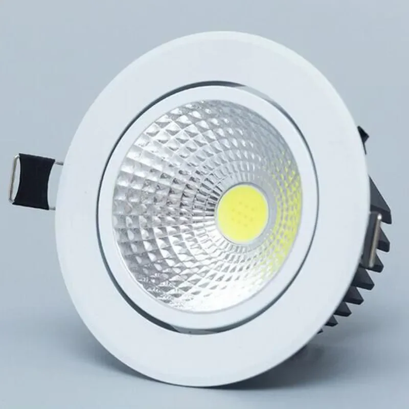 Ściemniania sufitowy COB oświetlenie Led typu downlight światło punktowe 5w 7w 12w 15w 85-265V oświetlenie sufitowe do wbudowania oświetlenie