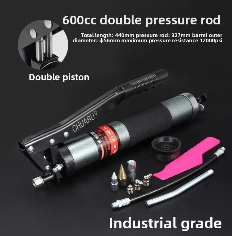 Self Priming Lever Grease Gun Heavy Duty Manual High Pressure for Machinery Lubrication
