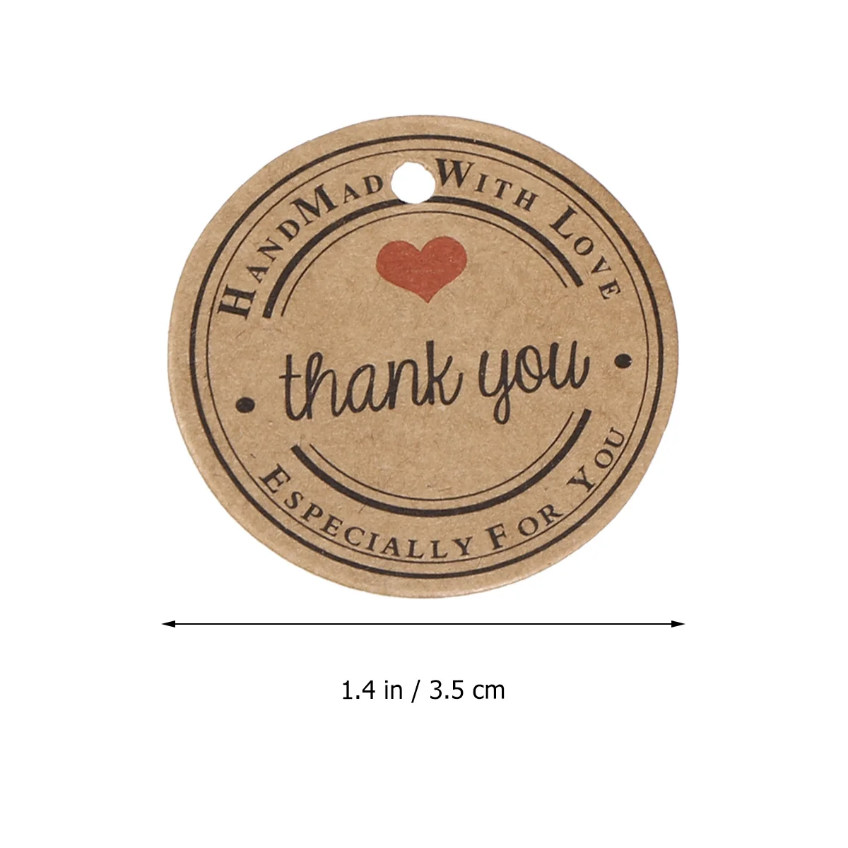 Etichette regalo rotonde in carta kraft da 200 pezzi, etichette di ringraziamento per regali di compleanno, anniversari, feste di matrimonio, etichette regalo in carta kraft