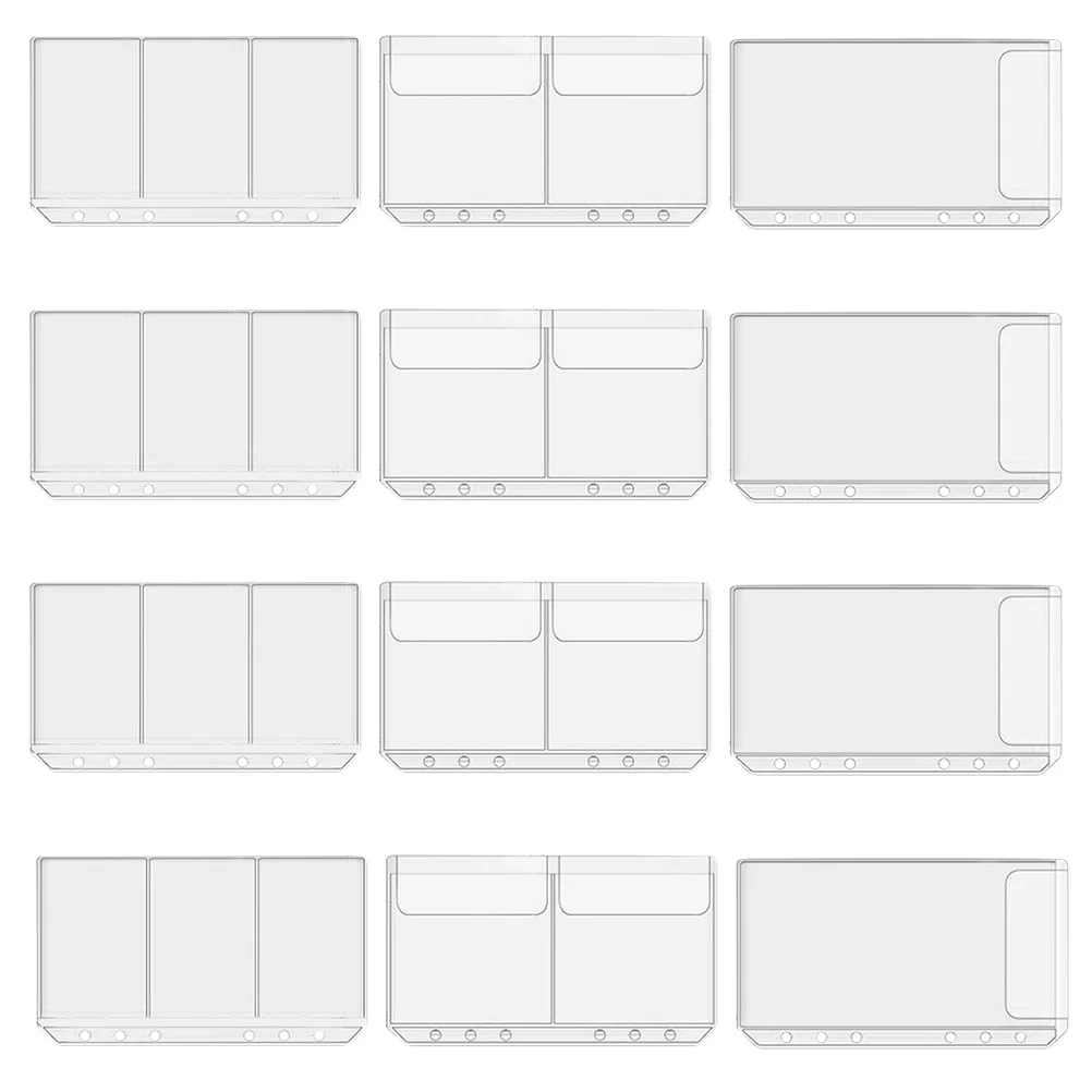 

12 Pcs Clear A6pvc Storage Bag Binder Pocket Pouch Transparent Accessories Travel