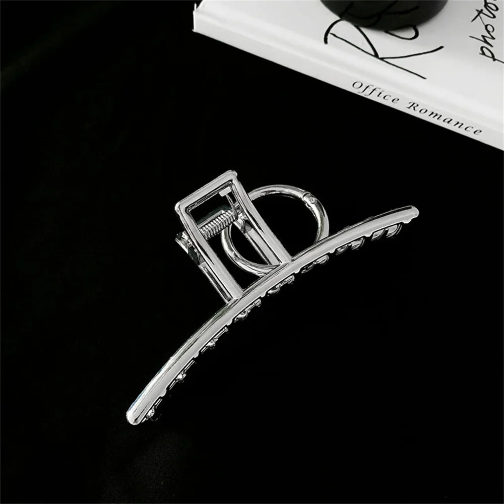 Silver Metal Large Hair Claw Clip Hollow Ladder Design for Thick Hair Back Head Updo Women Fashion Hair Accessory - view 4