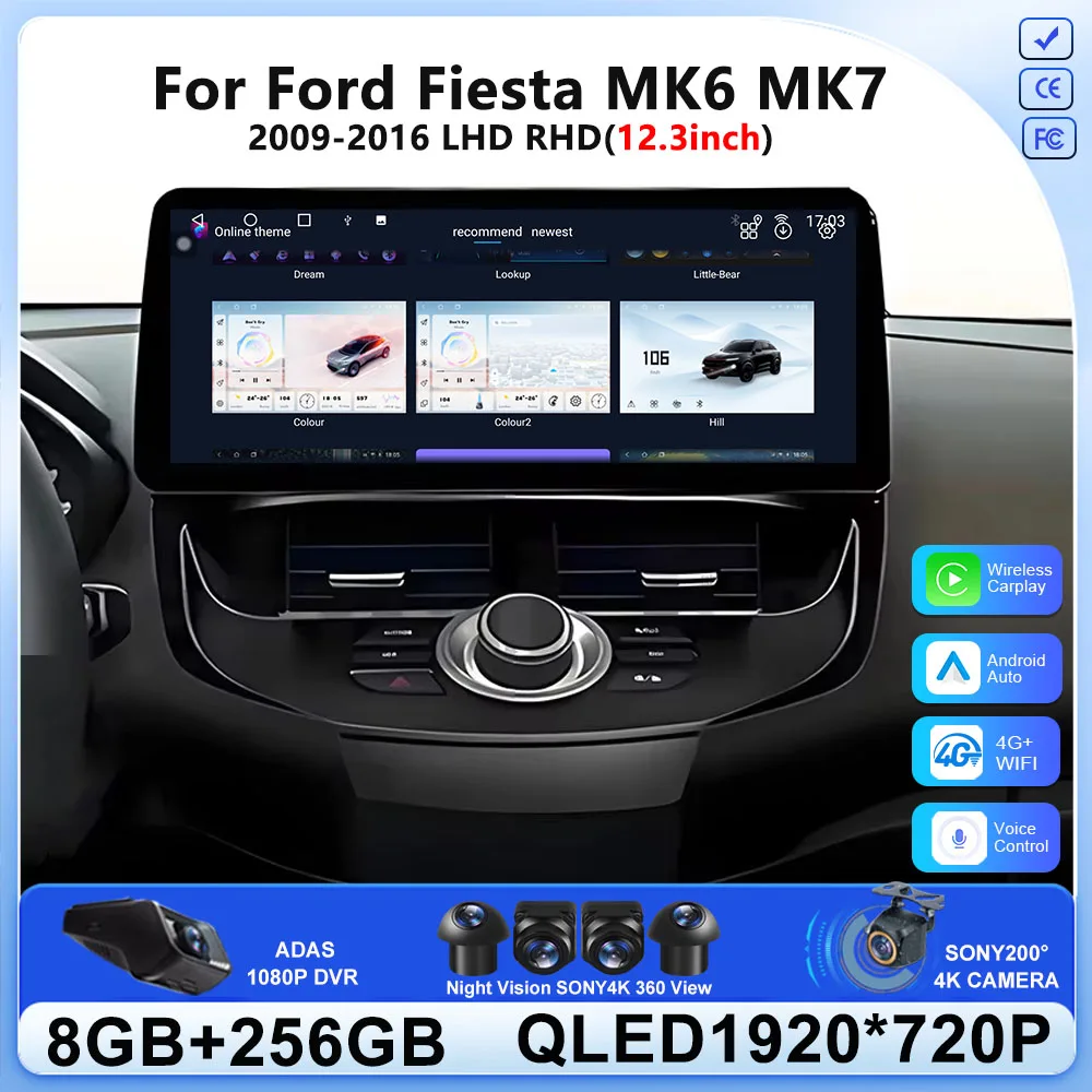 For Ford Fiesta MK6 Ford Fiesta MK7 2009-2016 12.3