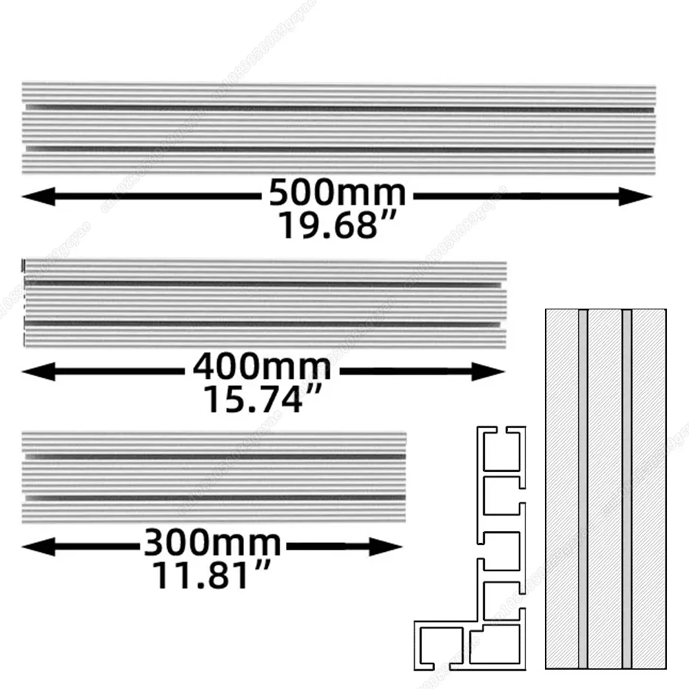 Aluminium Profile Fence 30/45/75 Type Miter T-track Backer 300-500mm Sliding Brackets T-Slot for Table Saw Woodworking Workbench