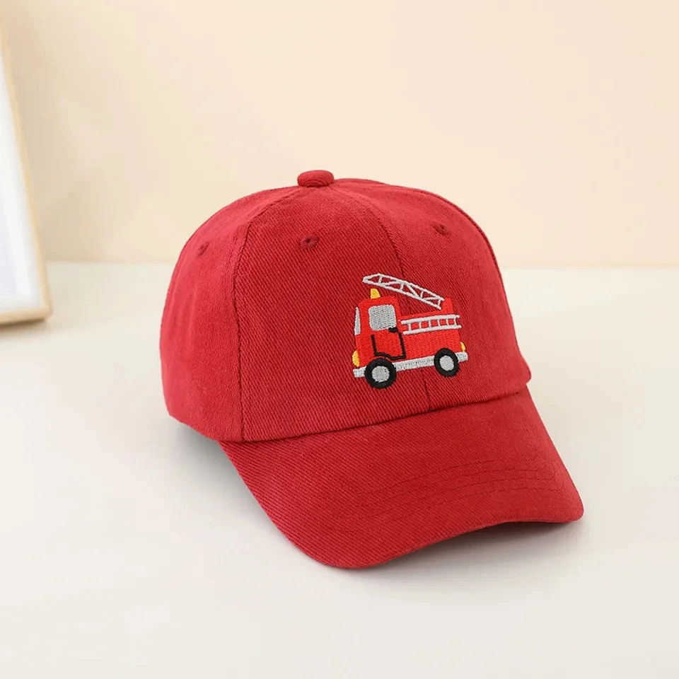 

Toddler Boys Girls Baseball Cap Cartoon Car Embroidery Hat For Children Outdoor Sunshade Sunscreen Hat Adjustable Casual Hats