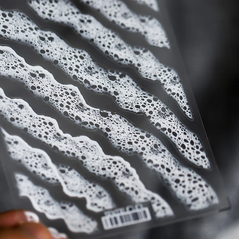 Sticker Nail Art Sea Story Series Wave 3D Gegraveerd Decor Nail Water Cloud Stickers Decoraties Diy Decals Design Japan Koreaans