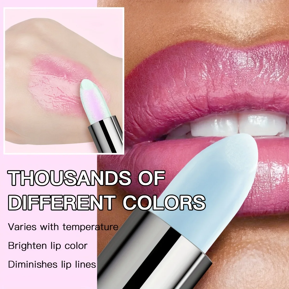 Bálsamo labial que muda de cor, 6 cores para escolher, umidade duradoura, hidratação e nutritivo.