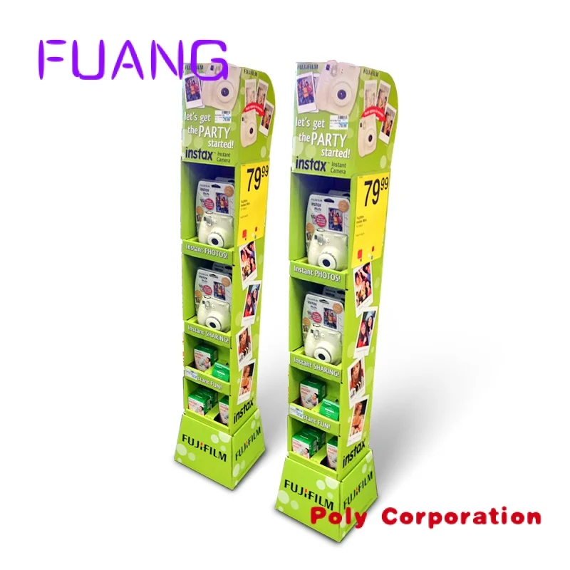 Custom  Custom retail store pos corrugated cardboard display trade show foldable shelves stand paper free standing display rack