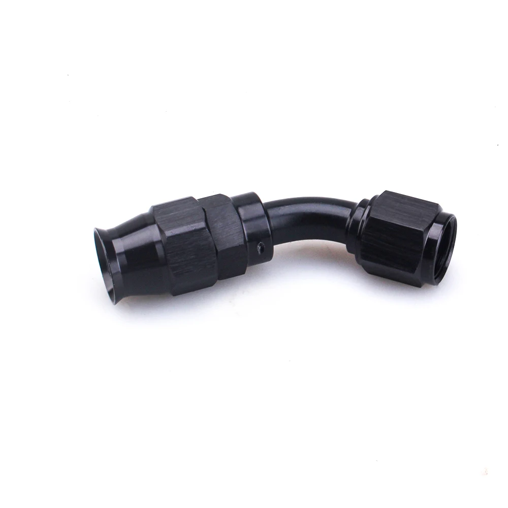 An4 an6 an8 an10 em linha reta 045 90 adaptador de encaixe de extremidade de mangueira reusável de 180 graus para a linha de combustível de óleo ptfe giratório encaixe de extremidade de mangueira