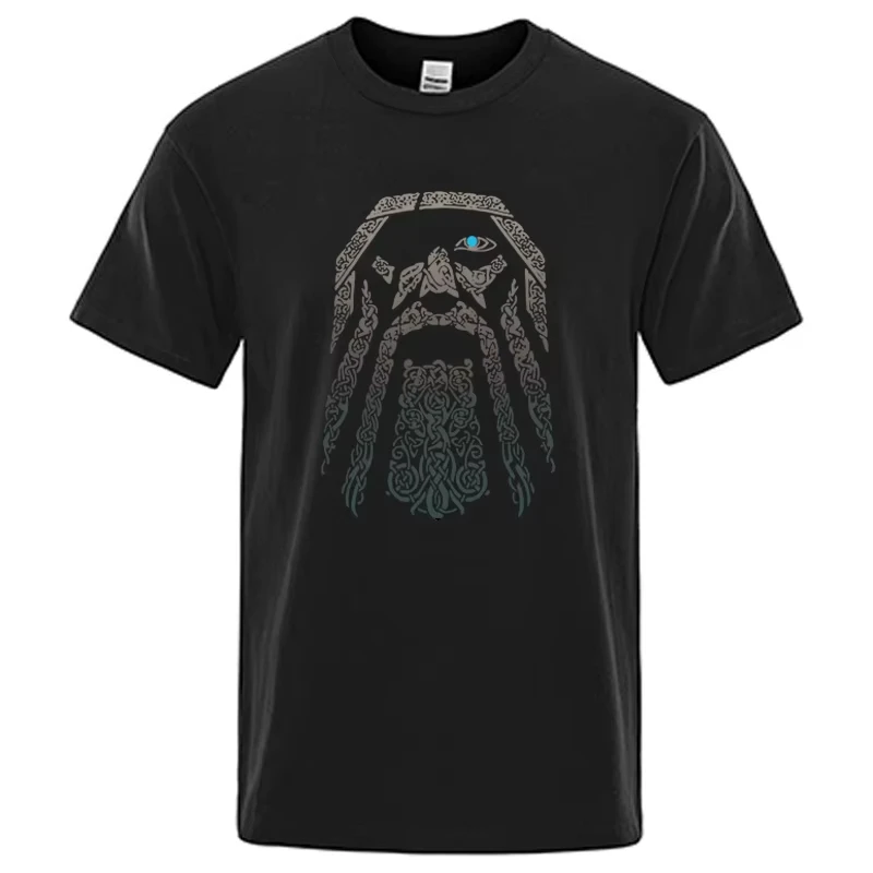 Viking Odin Celtic Knot Graphic T‑Shirt Nordic Mythology Print Men Women Short Sleeve Casual Vintage Norse Streetwear Tee