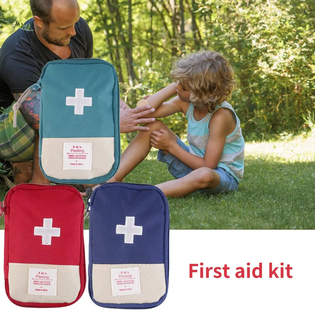 Portable Striking Cross Symbol First Aid Kit Bag Mini Empty Outdoor Camping First Aid Kit Emergency Medicine Bag Home Survival