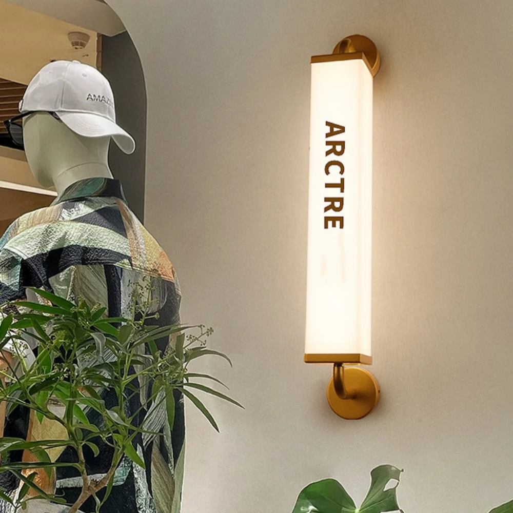 Custom Wall Lamp, LED Illuminated Sign Light, Commercial Wall Sconce for Store Entrance, Custom Color & Size for Clothing Shop