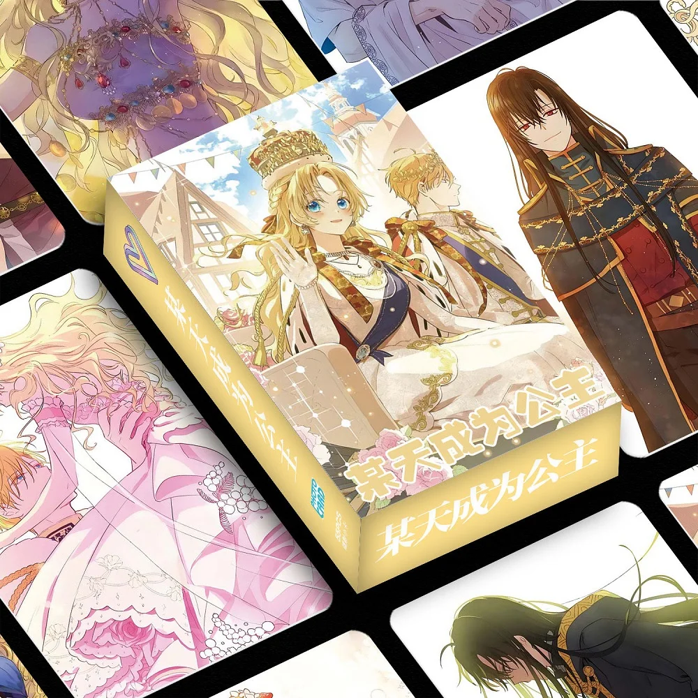 55 unids/set coreano Manhwa 'Be a Princess Someday' tarjetas fotográficas cortadas con láser con tarjetas LOMO Sia & Claude de 3 pulgadas para Cosplay