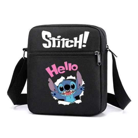 MINISO Disney Stitch Crossbody Backpack Lunch Box Bag Best Gift for Children Mochila Outdoor Lightening Zipper Shoulders Fashion