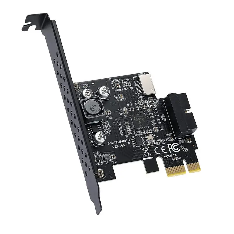 USB 3.2 Gen1 5Gbps PCIe Expansion Card Type-E Front Panel Adapter 19Pin A-KEY Converter Card