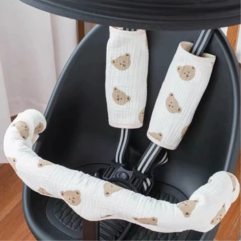 Juste d'accoudoir de poussette pour bébé, protection de clôture, sécurité, ceinture de sécurité, initié, gaze de coton, manchon de guidon