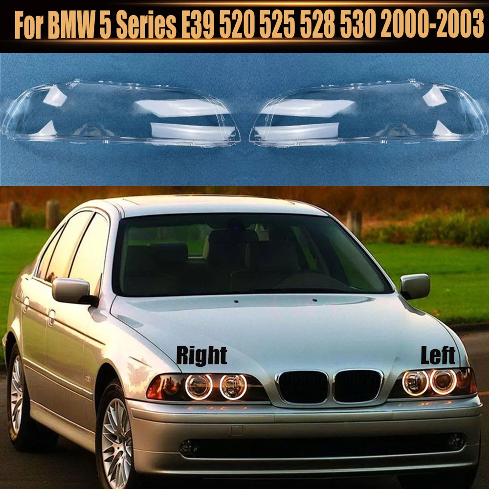 For BMW 5 Series E39 520 525 528 530 2000-2003 Headlamp Cover Transparent Lampshade Lamp Shade Headlight Shell