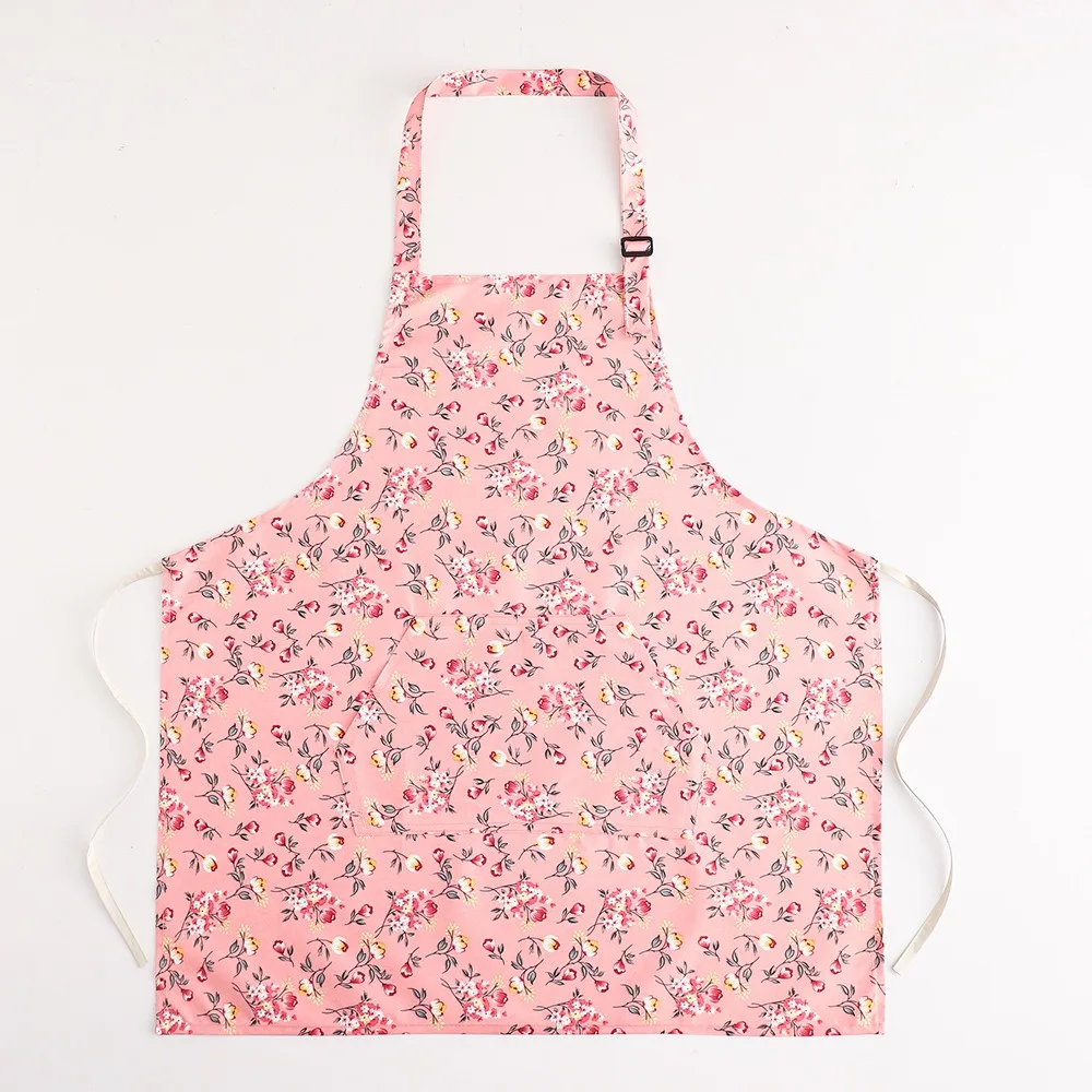 

Portable Stain Resistant Floral Printed Apron Adjustable Elegant Cooking Apron with Pockets Oil Resistant Florist Apron Kitchen