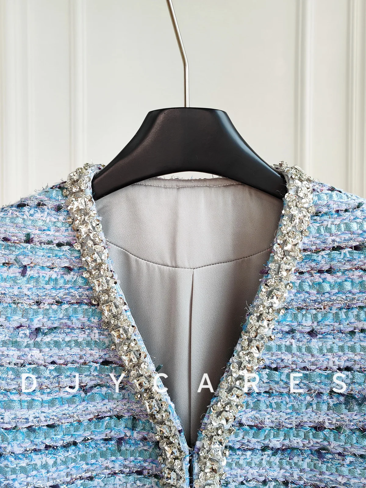 New Blue coarse woolen coat, fashionable and exquisite top big  size