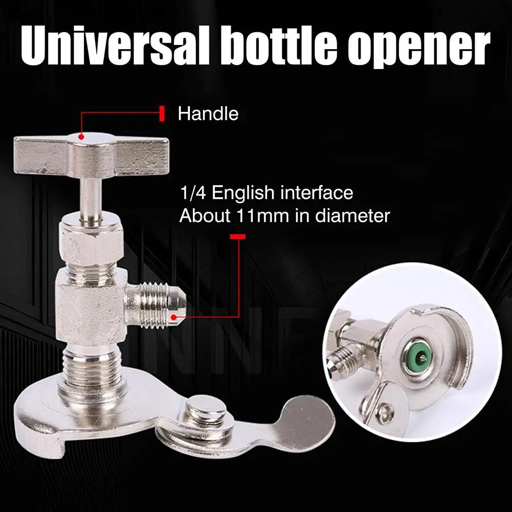 R134A Can Tap Dispensing Valve Bottle Opener Universal Refrigerant Dispenser Valve Tool 1/4 SAE For R12 R22 R502 Air Condit E1A0