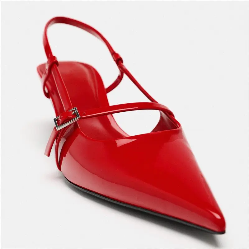 MORAZORA Plus Size 34-43 New Patent Genuine Leather Women Sandals Stiletto High Heels Party Wedding Shoes Summer Ladies Sandals