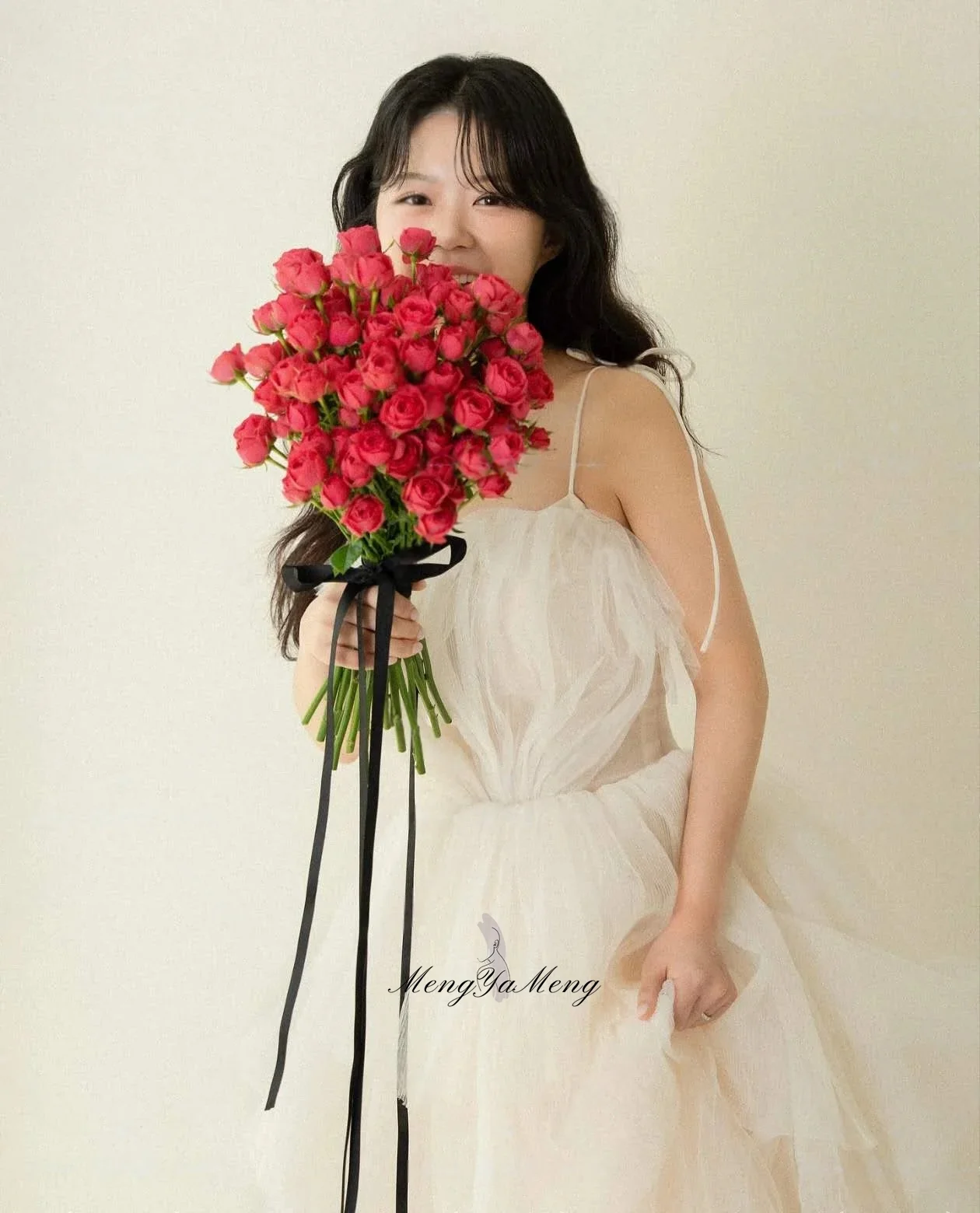 Princess Ivory Tulle Wedding Dress Sweetheart Evening Gowns Korea Photo Shoot Bridal Reception Gown Customized 웨딩드레스