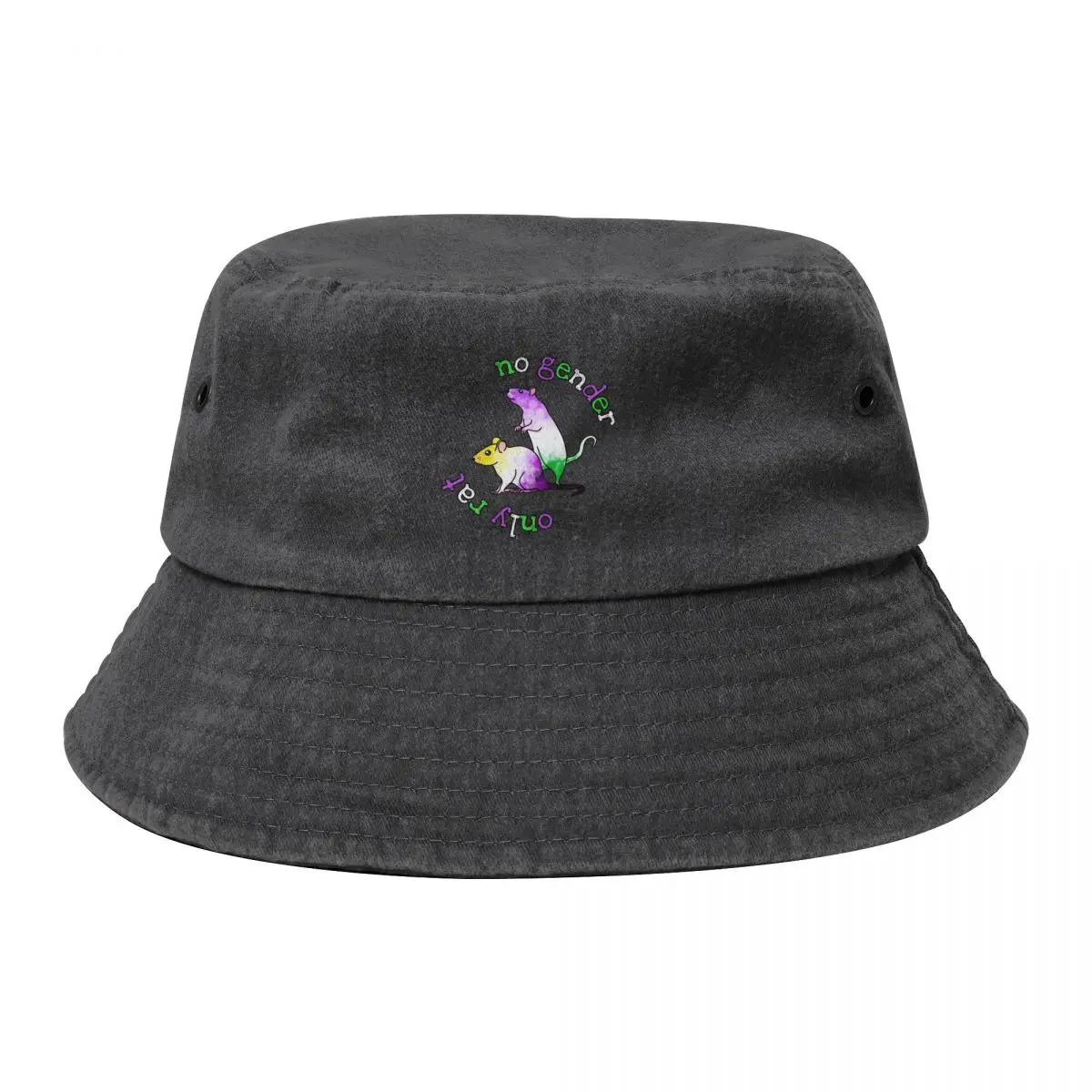 

No Gender. Only Rat. Bucket Hat tea Hat men's big size hat Beach Female Men's