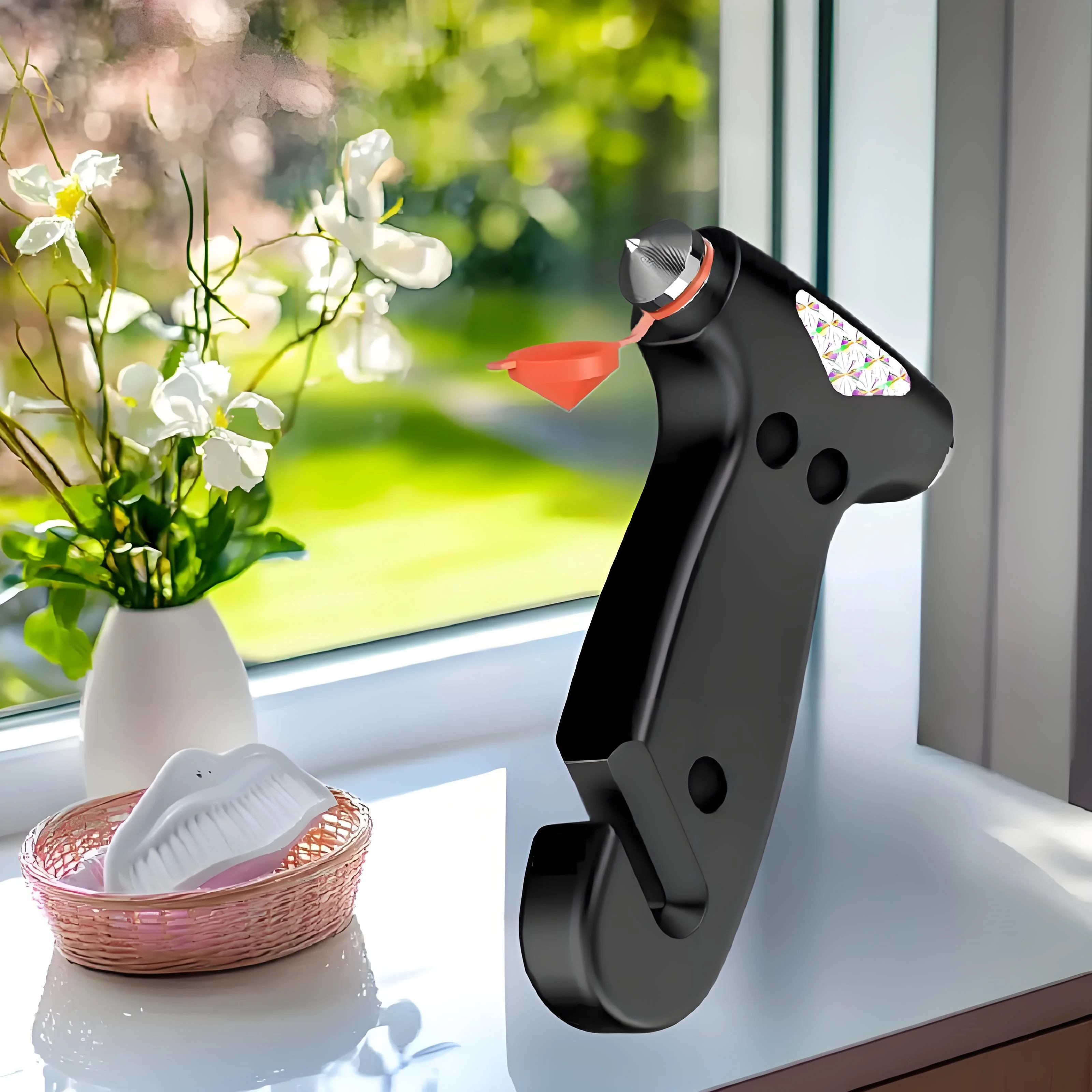 مطرقة أمان للسيارة شديدة التحمل، أداة هروب للطوارئ ذات وظيفتين مع كسارة نافذة وقاطع حزام الأمان لسلامة المركبات #1