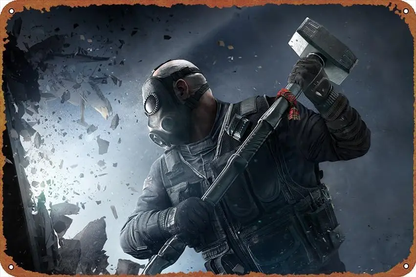 Hammer Video Game Tom Clancys Rainbow Six: Siege Sledge Wall Decor Retro Metal aluminum poster home decoration bar office coffee