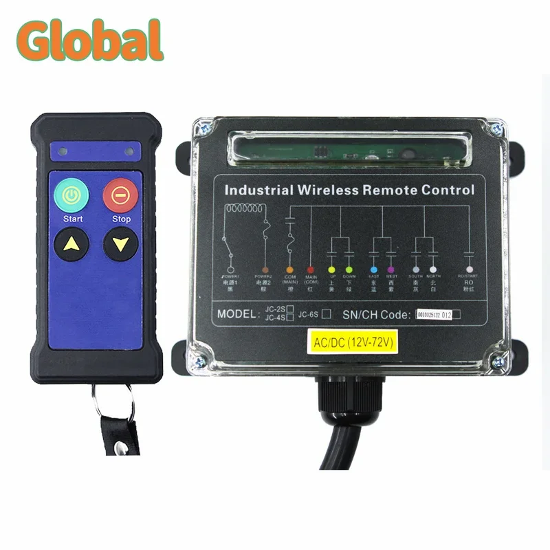 

2025 Hot SellJC-2S 2 Buttons Industrial Wireless Radio Crane Remote Control Switches Winches Hoist Track Crane Lift Controller