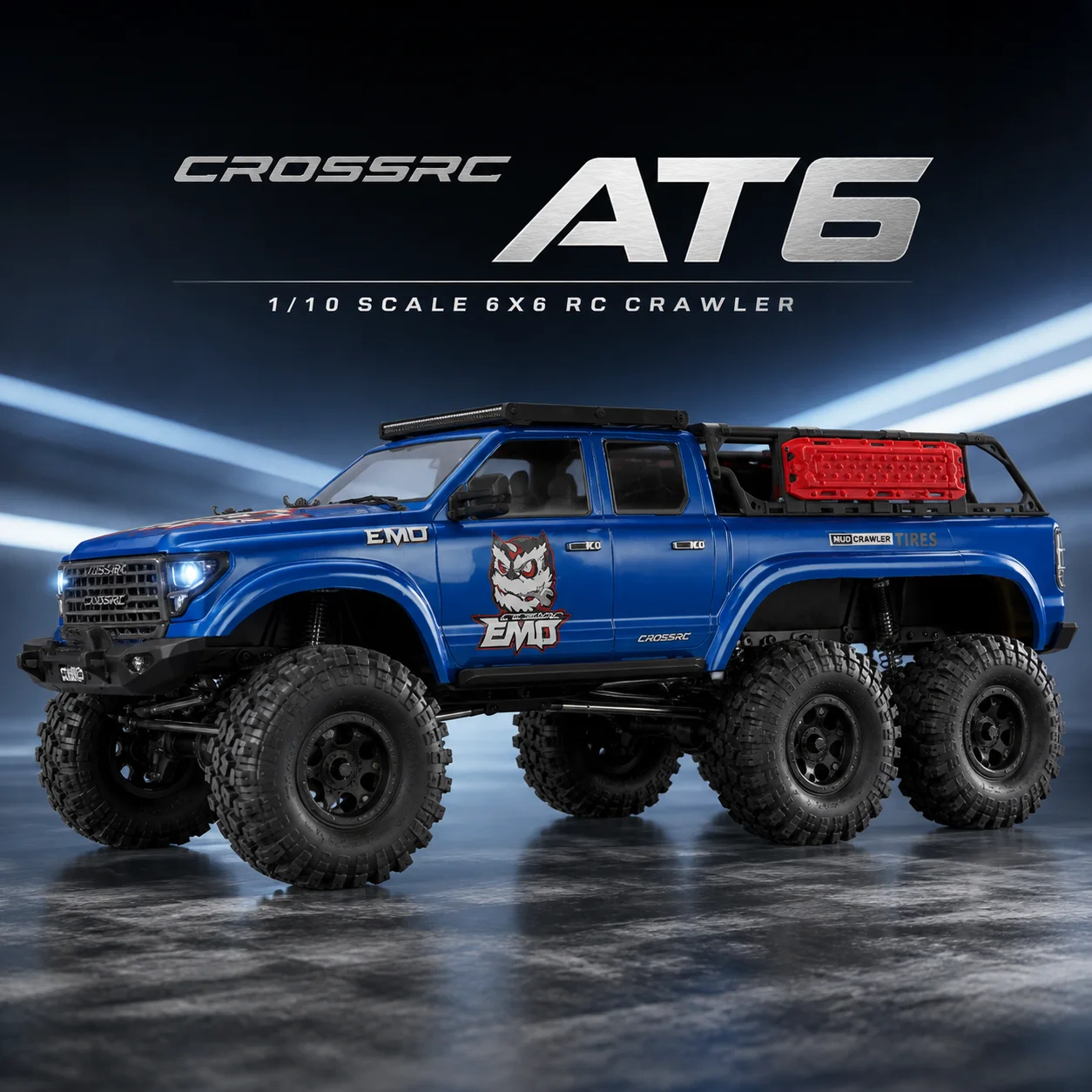 CROSSRC New AT6 1/10 Six-Wheel 6X6 Pickup Remote Control Electric Model Climbing Car Differential Lock RTR RC Car Adult Toys