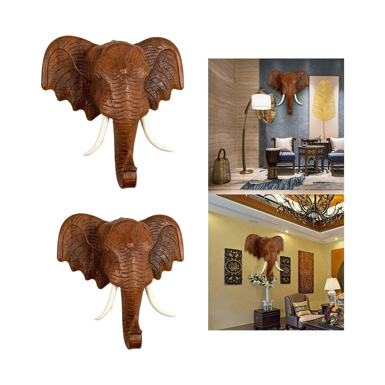 Imagem -04 - Elephant Head Wall Decoration Escultura Colecionável para Quarto Office Party