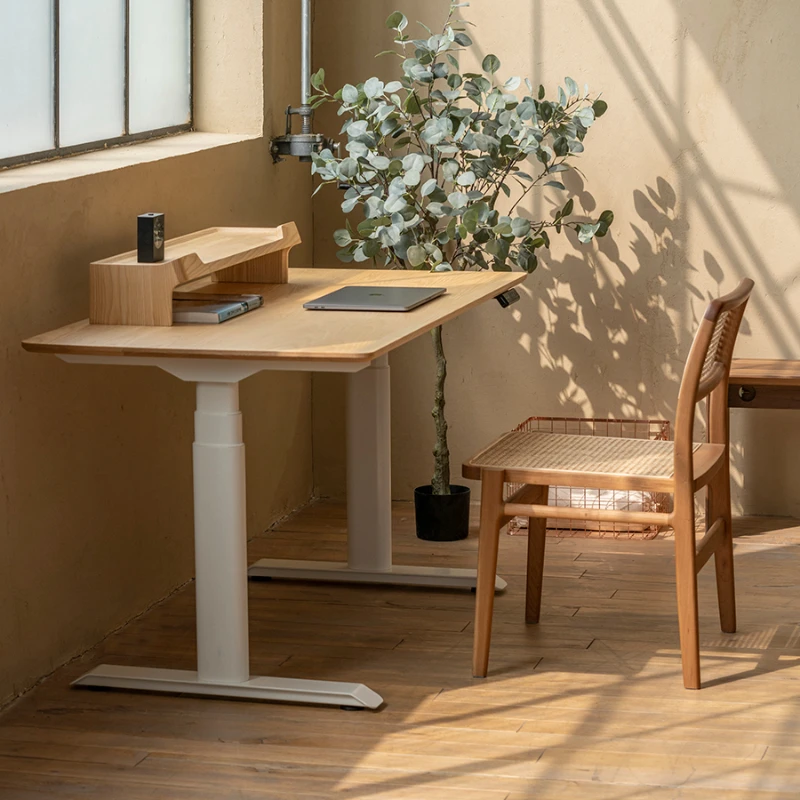 

Smart lifting desk made of solid wood, electrically adjustable for household use