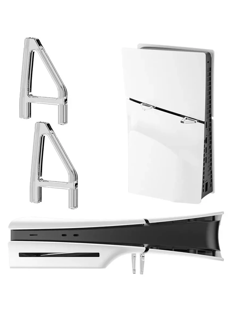 2Pcs Transparent Horizontale Ständer Für PS5 Slim/Pro Acryl Dreieck Basis Halter Unterstützung Lagerung Stehen für PS5 Slim zubehör