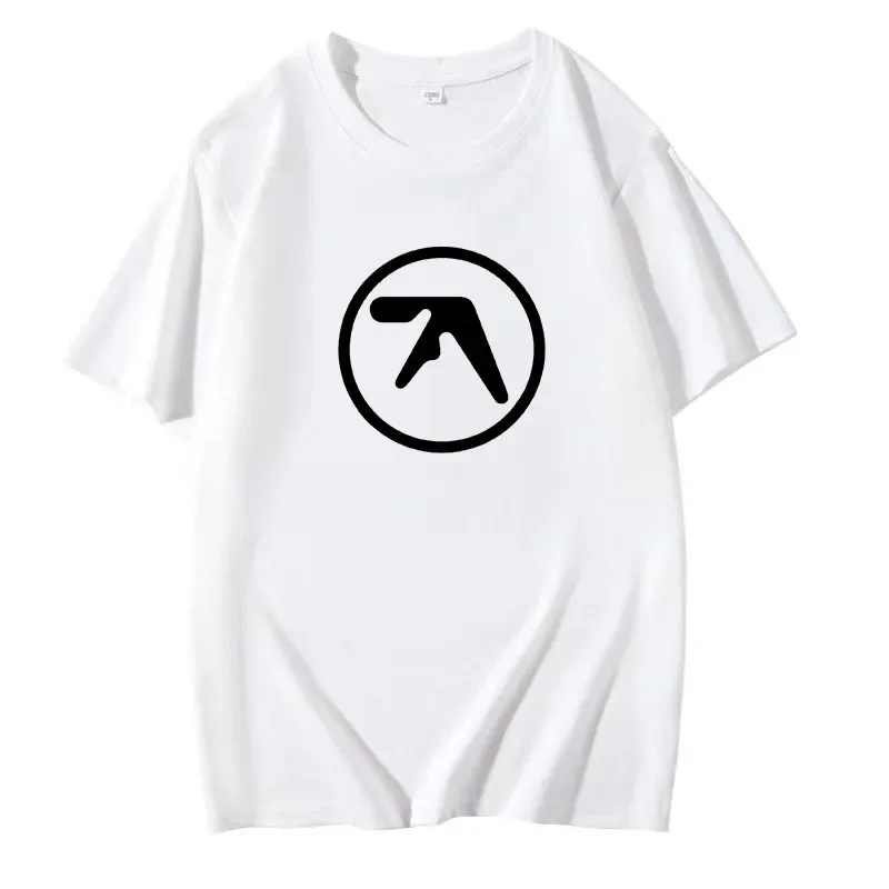 2024 Male Funny Present Fashion Aphex Twin Short Sleeves Men\'s Black T-Shirt Men T Shirt Print Cotton Short Sleeve T-shirt