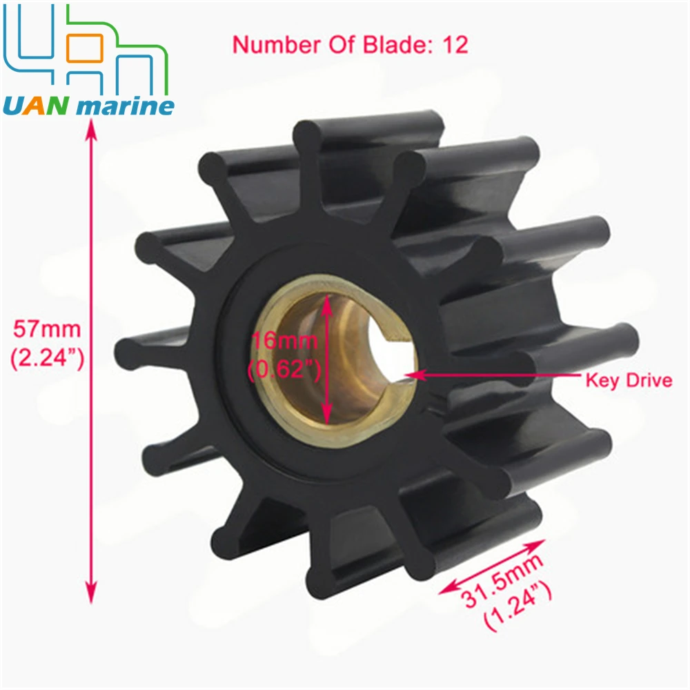 4568-0001 Marine Flexible Water Pump Impeller Kit For JABSCO 4568-0001 4568-0003 Sierra 18-3075 Yanmar 145410-46090 124310-46090