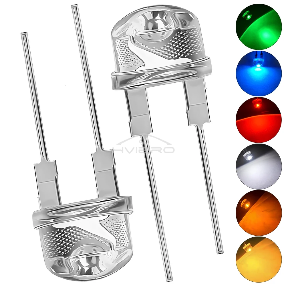8mm Super Bright Diode Led Lamp Bead LED Power Bulb White Red Yellow Blue Green Emitting Light Decoration Atmosphere Neon