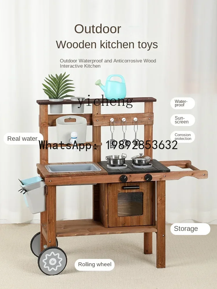 Zabawki kuchenne drewniane na zewnątrz AF, zabawki edukacyjne dla przedszkola, sad, warzywnica, przybory kuchenne, narzędzia.