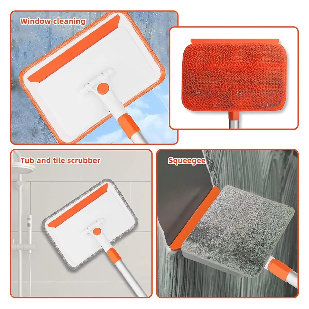 

(ABUB) Щетка-швабра для чистки стен, плинтусов, окон, полов, потолков, ванн и душевых кабин