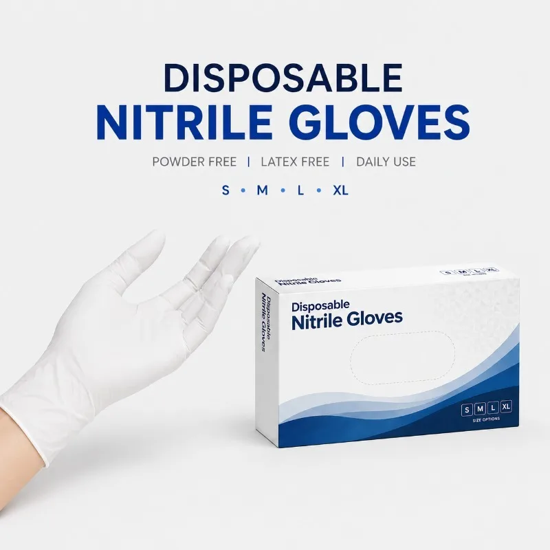 20/30PCS White Nitrile Gloves Disposable Powder Free Latex Free Food Prep Kitchen Cooking Cleaning Catering Daily House Tasks
