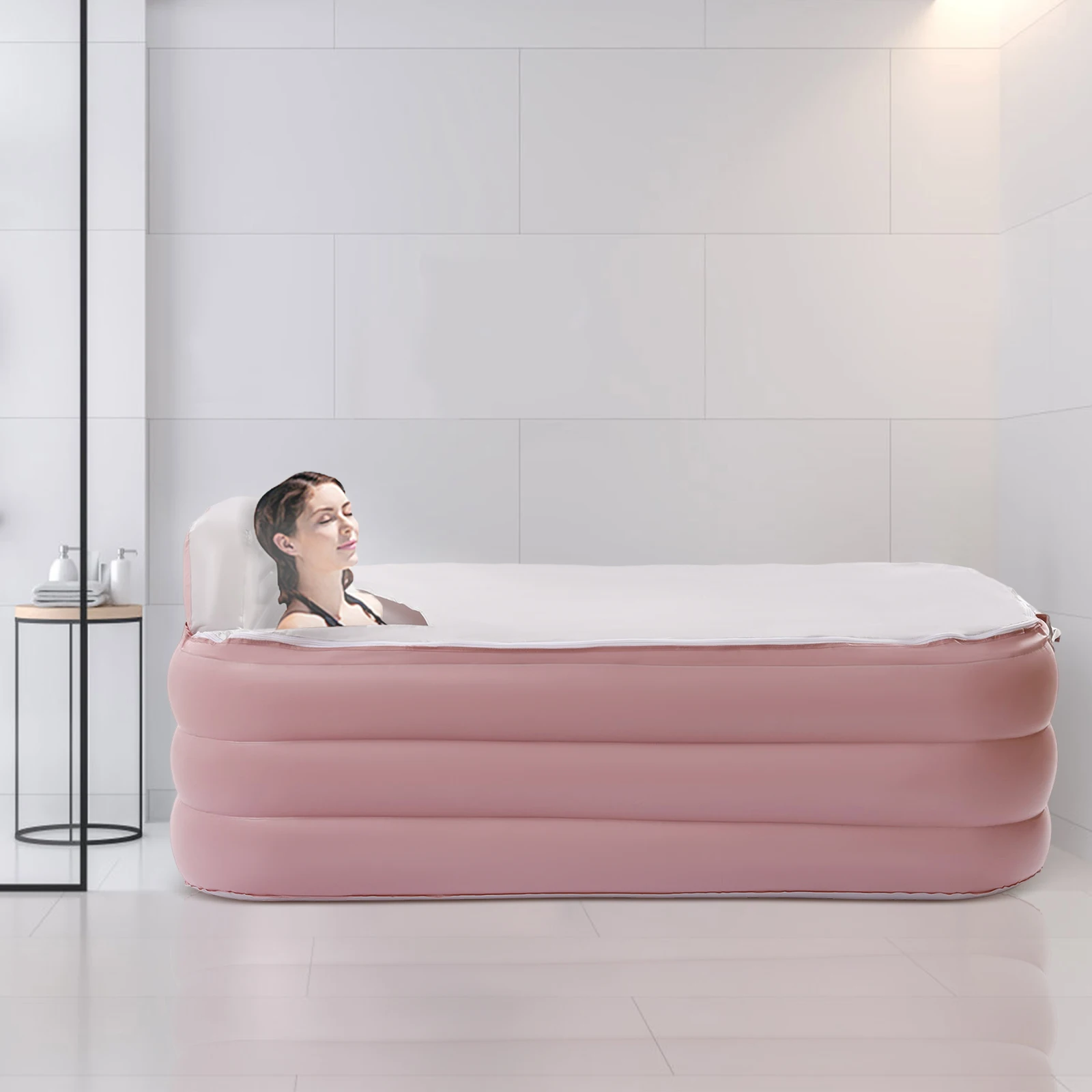 Inflatable Bath Tub Portable Blow-up Bathtub Foldable SPA Tub Ice Tub for Adults with Air Pump